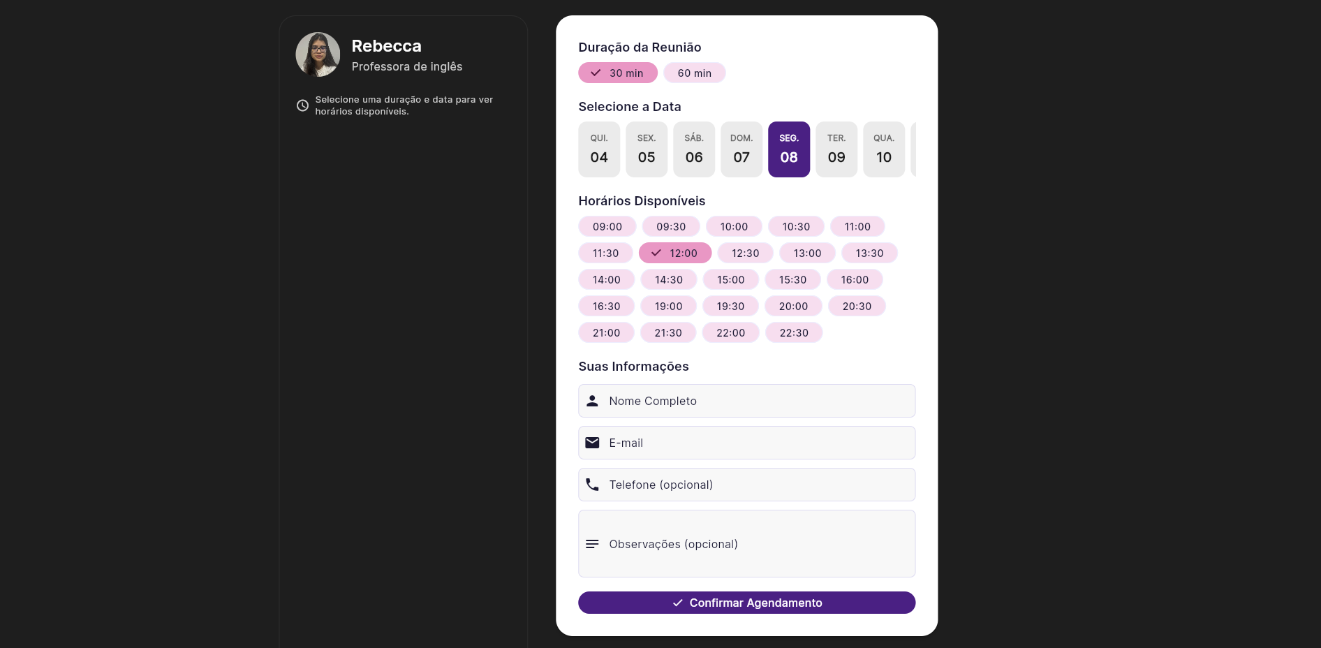 Tela similar a linktree